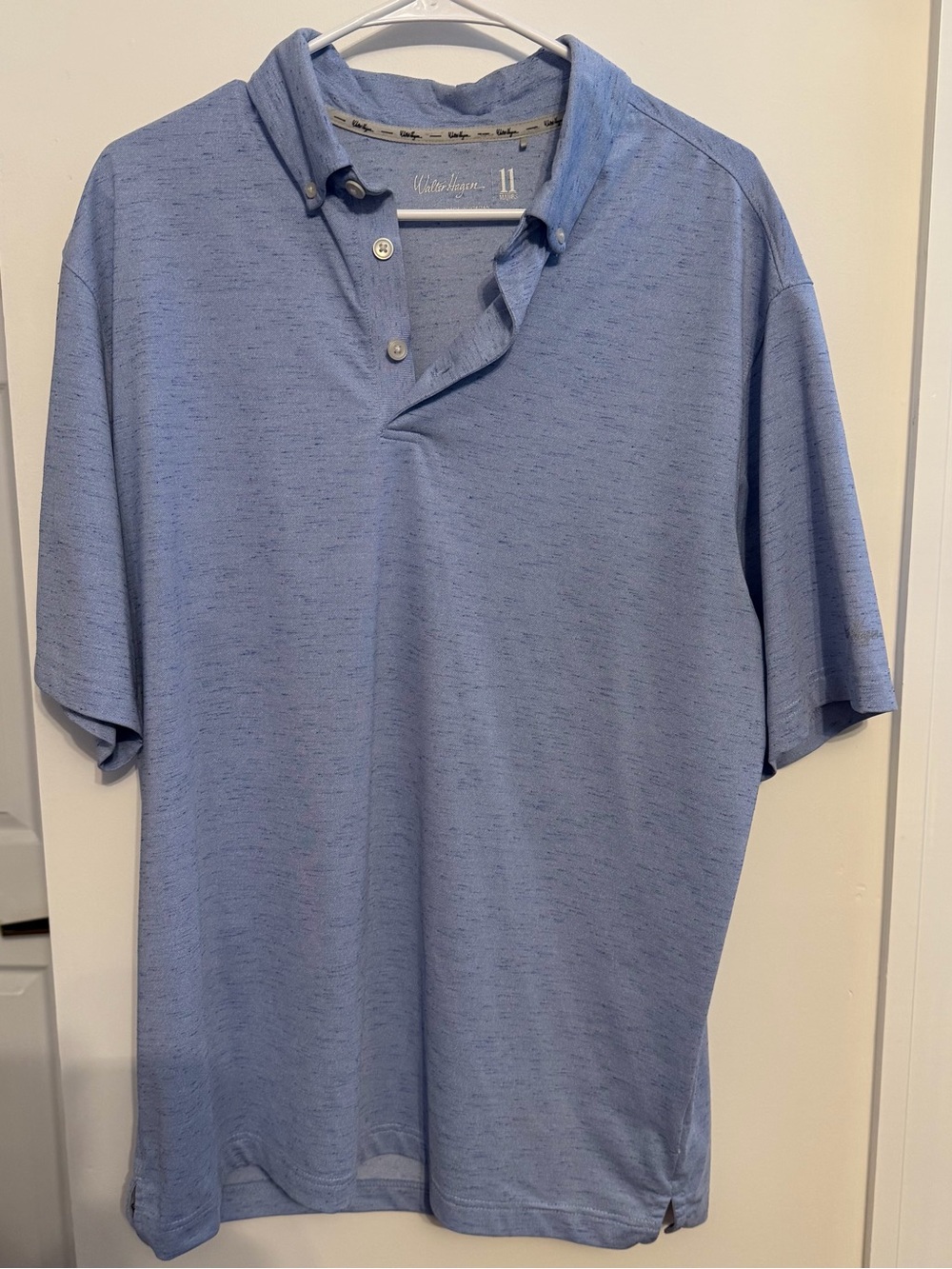 Walter Hagen Light Blue Heather Polo Shirt large